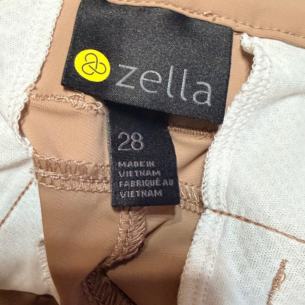 Zella Mens Performance Stretch Chino Shorts Tan Khaki Size 28 Activewear Hiking - Picture 5 of 7